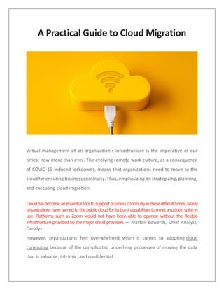 A Practical Guide to Cloud Migration | PDF