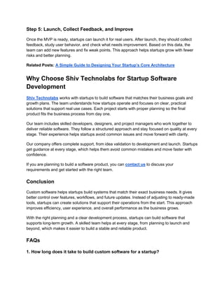 Complete Guide to Custom Software Development for Startups | PDF