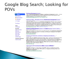 Follow trends,
       categories, or
       target
       companies on
       Google News.




Create an RSS
Feed here as
...