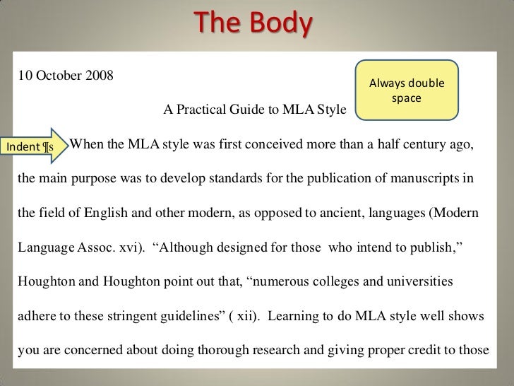 Double Spaced Mla Format Example Mla Style Research Paper Examples