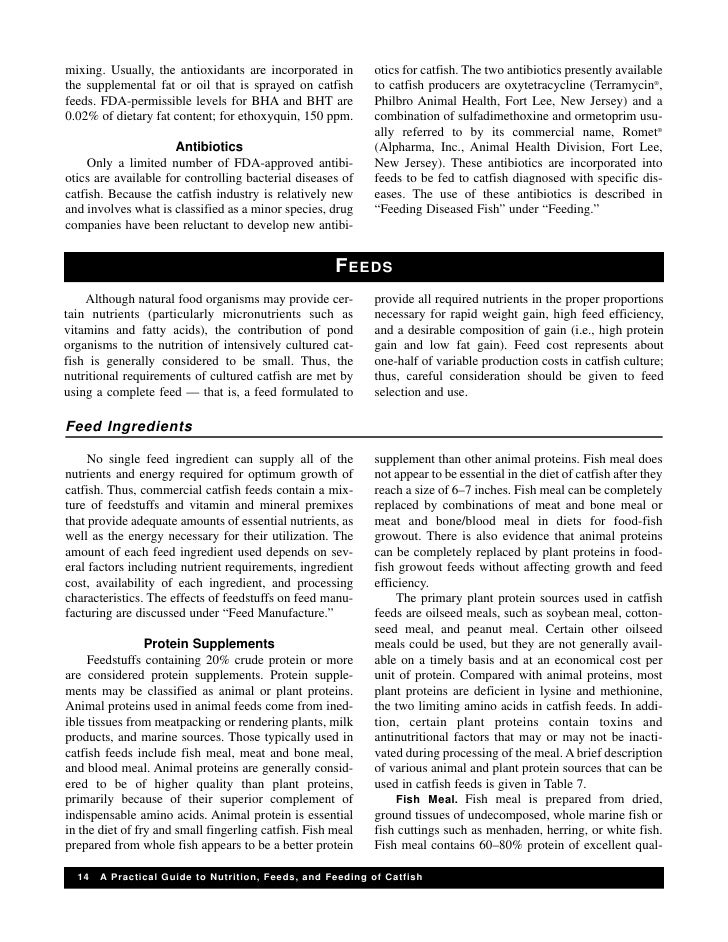 A practical guide to nutrition,feeds and feeding of catfish