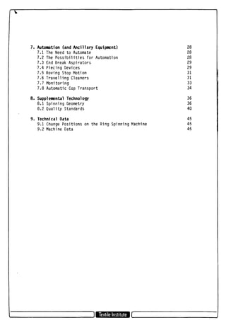 W.klein;A practical guide to ring spinning