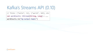 Kafka’s Streams API (﴾0.10)﴿
 