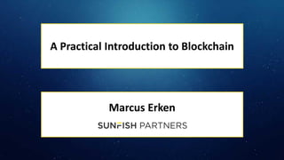 Marcus Erken
A Practical Introduction to Blockchain
 