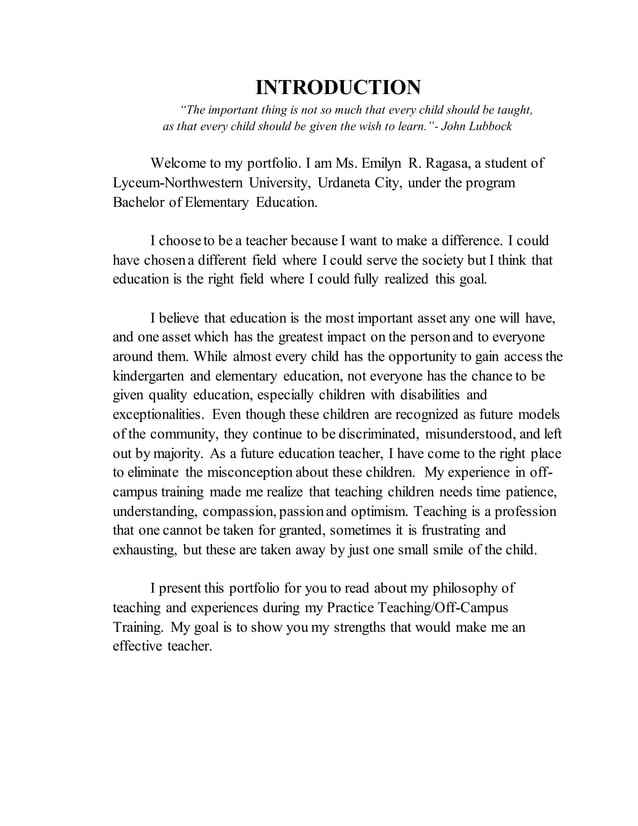 A Practice Teaching Portfolio | DOCX | Professional School ...