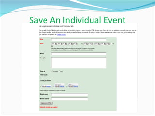 Save An Individual Event 