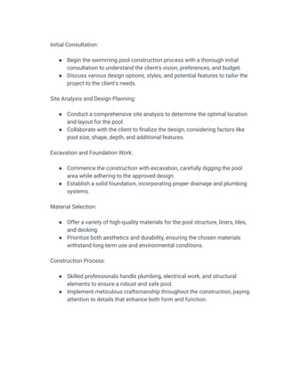 Swimming pool construction | PDF