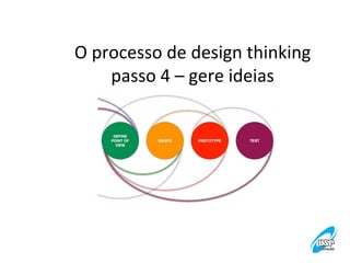 O	
  processo	
  de	
  design	
  thinking
	
  
passo	
  4	
  –	
  gere	
  ideias
	
  

 