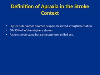 Comprehensive Physiotherapy Management of Apraxia in Stroke Patients | PPTX