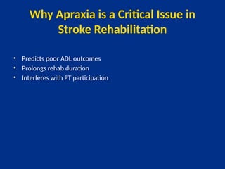 Comprehensive Physiotherapy Management of Apraxia in Stroke Patients | PPTX