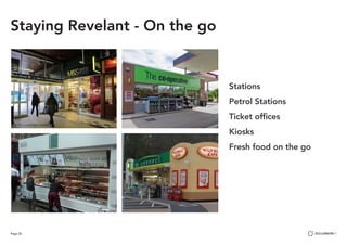 Page 25
Staying Revelant - On the go
Stations
Petrol Stations
Ticket offices
Kiosks
Fresh food on the go
 