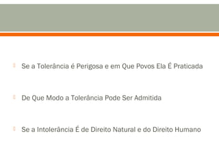 Tratado Sobre a Tolerância | PPT