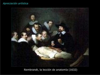 Apreciación artística Rembrandt, la lección de anatomía (1632) 