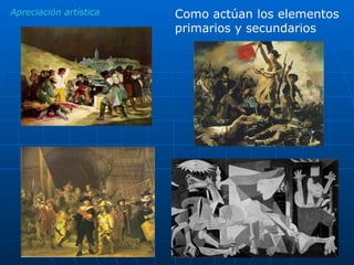 Apreciación artística Como actúan los elementos primarios y secundarios 