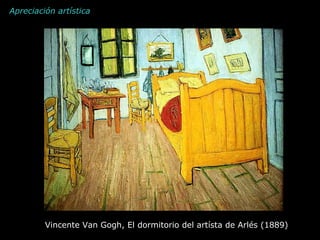 Apreciación artística Vincente Van Gogh, El dormitorio del artísta de Arlés (1889) 