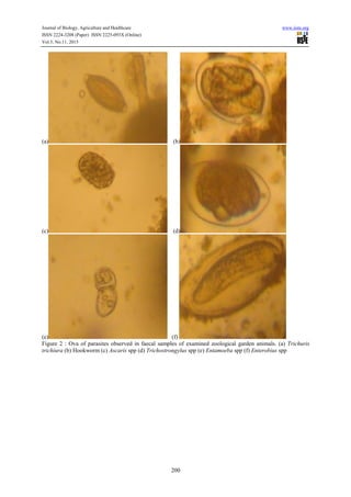 A preliminary survey of gastrointestinal parasites of animals in | PDF