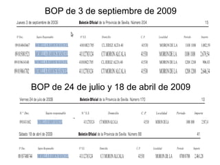 BOP de 3 de septiembre de 2009
BOP de 24 de julio y 18 de abril de 2009