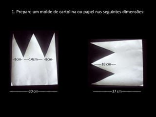 Uma faixa de feltro de 65 x 8 cm