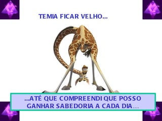 TE MIA FIC A R VE LHO...




...A TÉ QUE C OMPRE E NDI QUE POS S O
 G A NHA R S A B E DORIA A C A DA DIA …
 