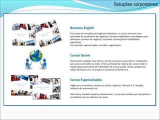 Aprendizagem online personalizada
Trabalhamos juntos para oferecer o ajuste perfeito de suas
aulas pensando em seus objetivos e no seu tempo.
Nossa abordagem inovadora irá surpreender você!
Orçamento e atraente
Nossas soluções permitem oferecer os benefícios de um
curso de línguas personalizado sem os seus altos custos.
Pagamentos via Fatura PayPal.
Ensino 1-on-1 personalizado não é mais uma solução
premium, mas nossa oferta padrão, disponível para você
em um orçamento muito atraente.
 