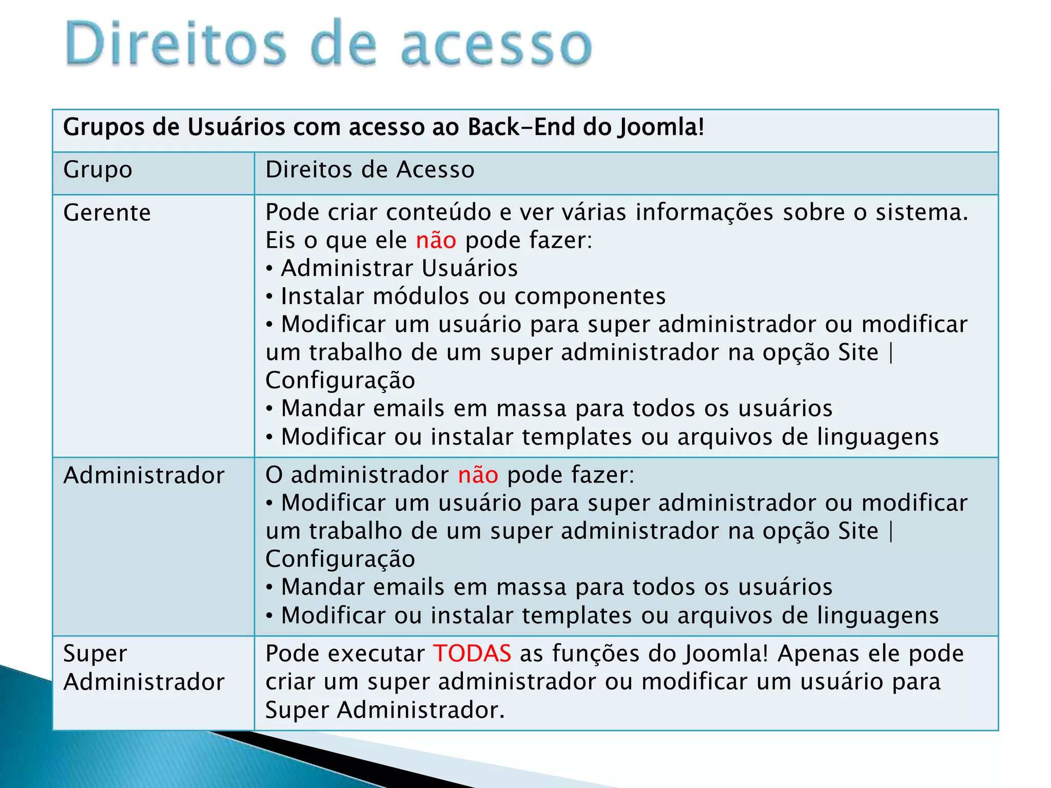 Suportes do Joomla!Capítulo 1