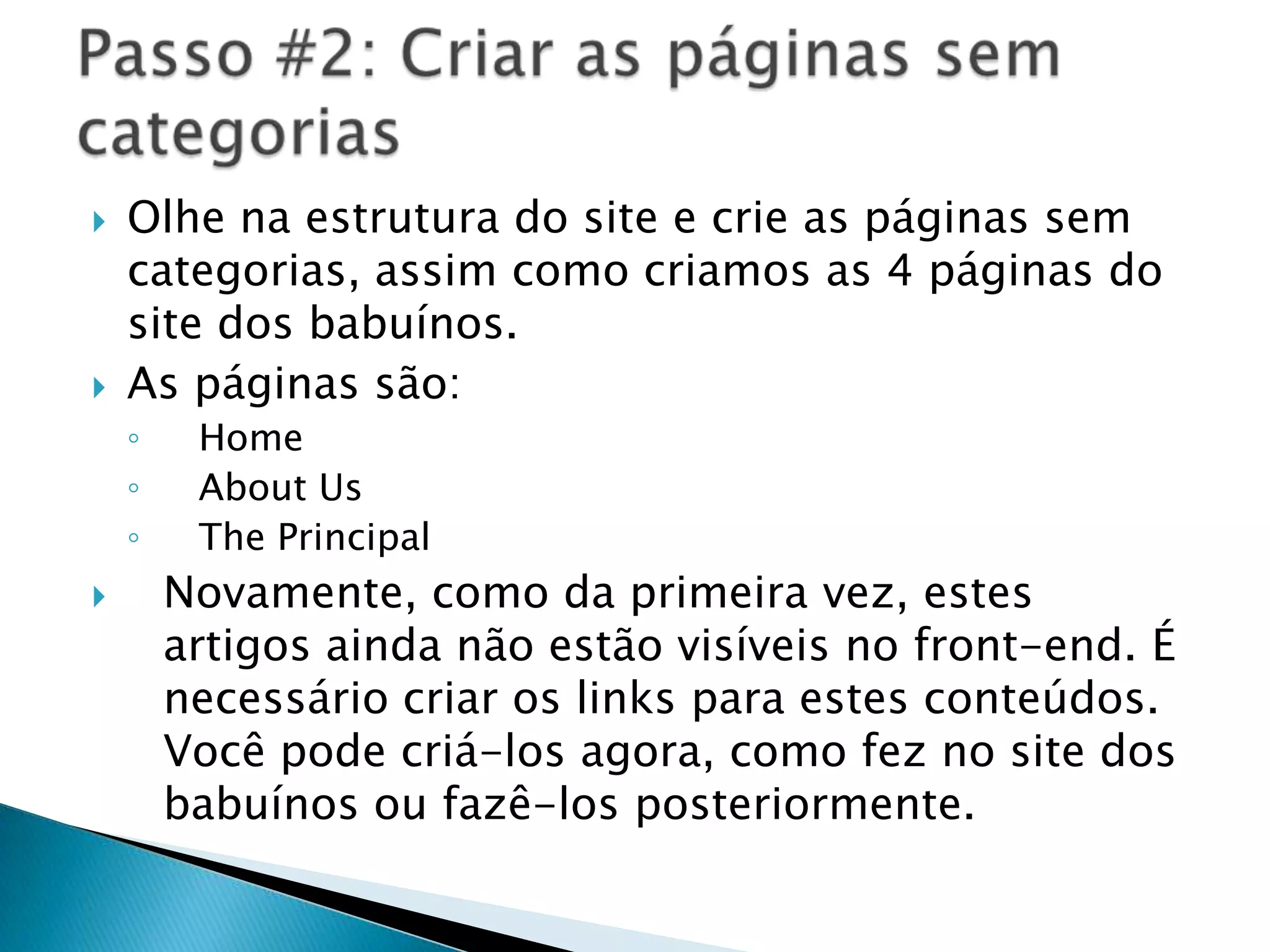 Conhecendo o Back-EndComo vocês puderam observar, no topo temos o menu de opções, à sua direita, 3 imagens. Um preview do nosso site, o número de pessoas conectadas no momento e se há alguma nova mensagem enviada para você. Abaixo do menu do topo, há as ferramentas que mostram, dependendo da área que você esteja, as opções possíveis a ser feitas, tais como: editar, salvar, mandar pra lixeira, deletar, publicar entre outros. Ao longo do uso, usaremos essas ferramentas naturalmente, elas são bem intuitivas.Abaixo da barra de ferramentas, os conteúdos, menus, enfim, os dados da área de administração em que você está, será mostrada.