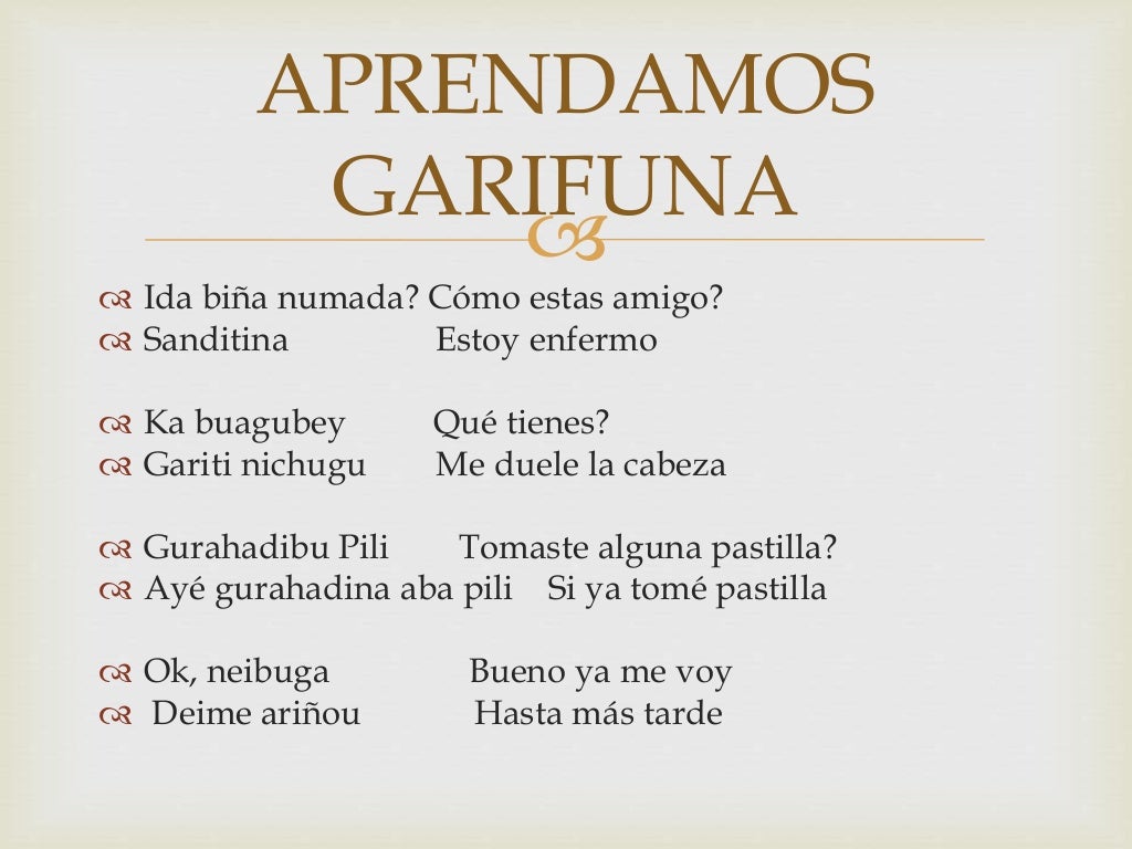 Aprendamos garífuna 11 de noviembre 2014