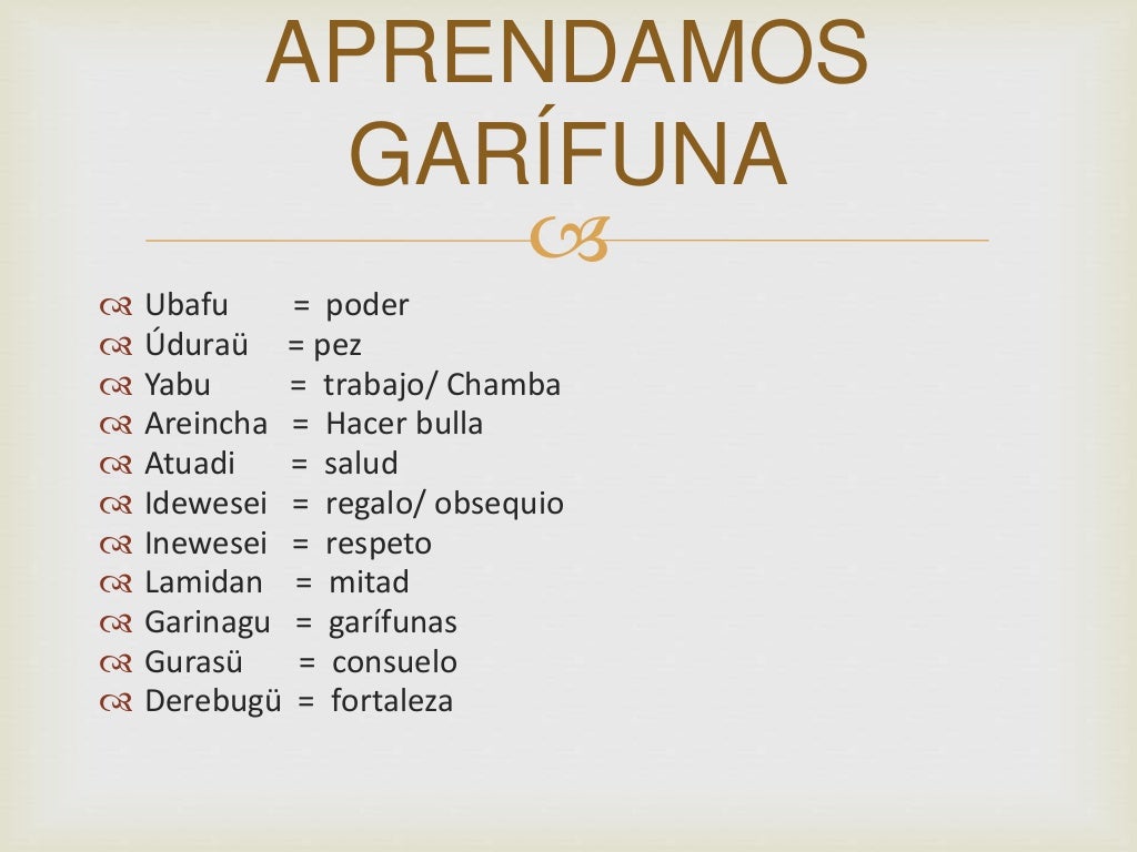 Aprendamos garífuna 2 de diciembre 2014
