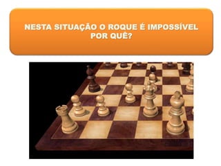 NESTA SITUAÇÃO O ROQUE É IMPOSSÍVEL
POR QUÊ?
 