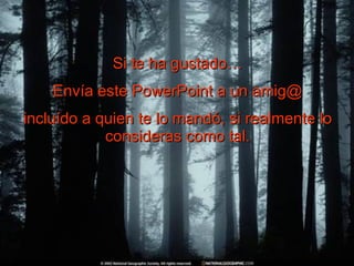 Si te ha gustado… Envía este PowerPoint a un amig@ incluído a quien te lo mandó, si realmente lo consideras como tal. 