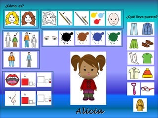 ¿Cómo es? 
¿Qué lleva puesto? 
AAlliicciiaa 
 