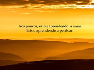 Aos poucos, estou aprendendo a amar.
Estou aprendendo a perdoar.
 