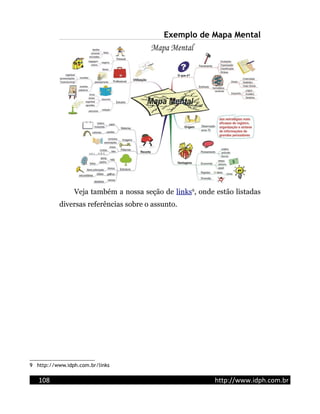 Exemplo de Mapa Mental
Veja também a nossa seção de links9
, onde estão listadas
diversas referências sobre o assunto.
9 http://www.idph.com.br/links
108 http://www.idph.com.br
 
