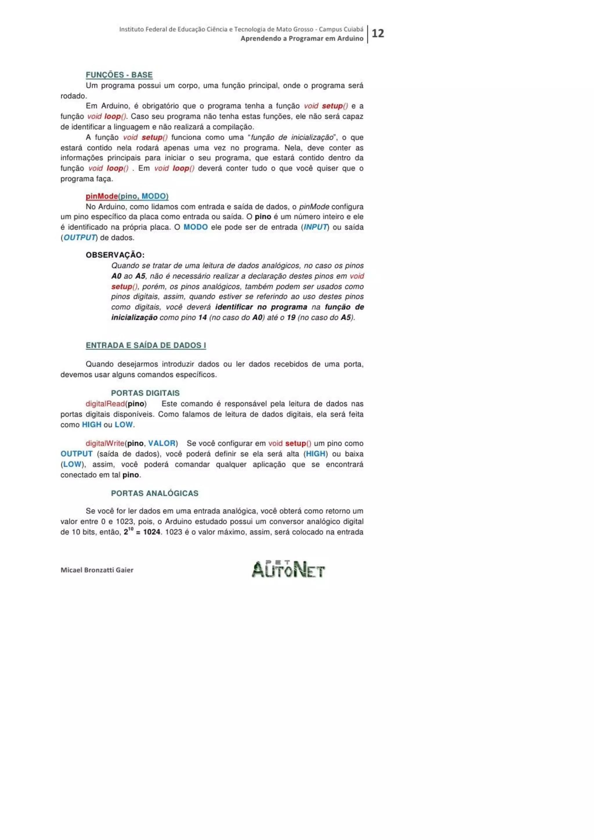 Aprendendo a programar em arduino