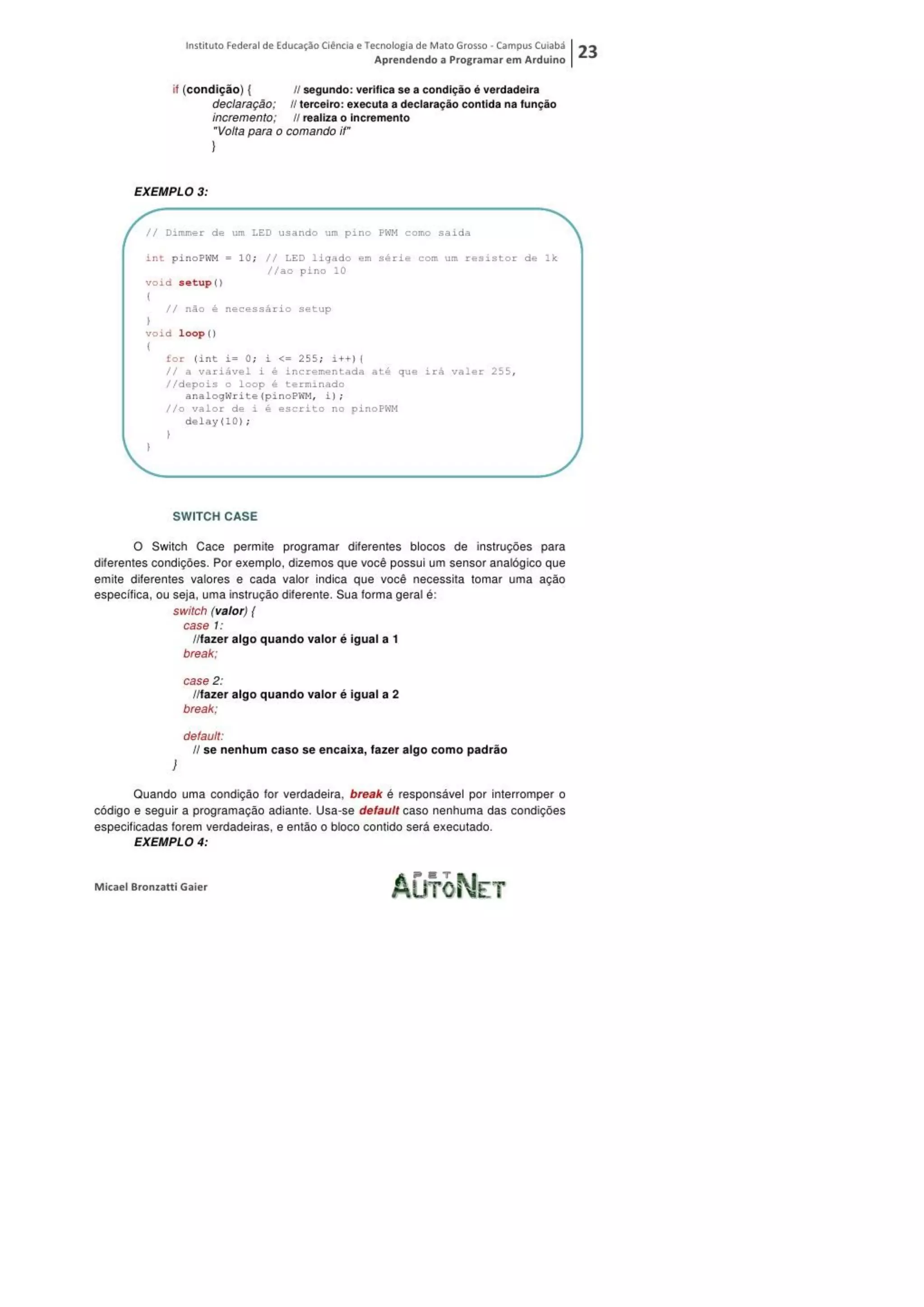 Aprendendo a programar em arduino