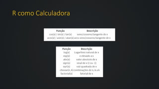 R como Calculadora
 