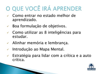 Memória e Lembrança
MEMÓRIA – registro
de dados no cérebro.
LEMBRANÇA – o
processo de resgatar
os registros.
Copyright @ 2013 – OMNIS MIND - email: contato@om1.com.br - www.om1.com.br
 