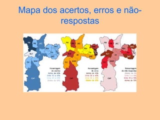 Mapa dos acertos, erros e não-
respostas
 