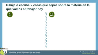 Dibuja o escribe 2 cosas que sepas sobre la materia en la
que vamos a trabajar hoy
 