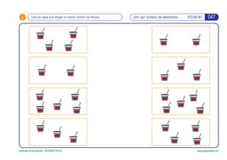 i Unir por número de elementos FICHA Nº:
Aprender la Numeración. SEGUNDO NIVEL www.gesfomedia.com
Une las cajas que tengan...