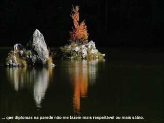 ... que diplomas na parede não me fazem mais respeitável ou mais sábio. 