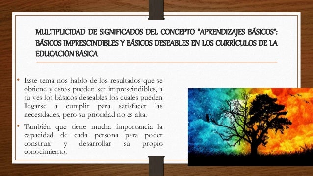 MULTIPLICIDAD DE SIGNIFICADOS DEL CONCEPTO “APRENDIZAJES BÁSICOS”:
BÁSICOS IMPRESCINDIBLES Y BÁSICOS DESEABLES EN LOS CURR...