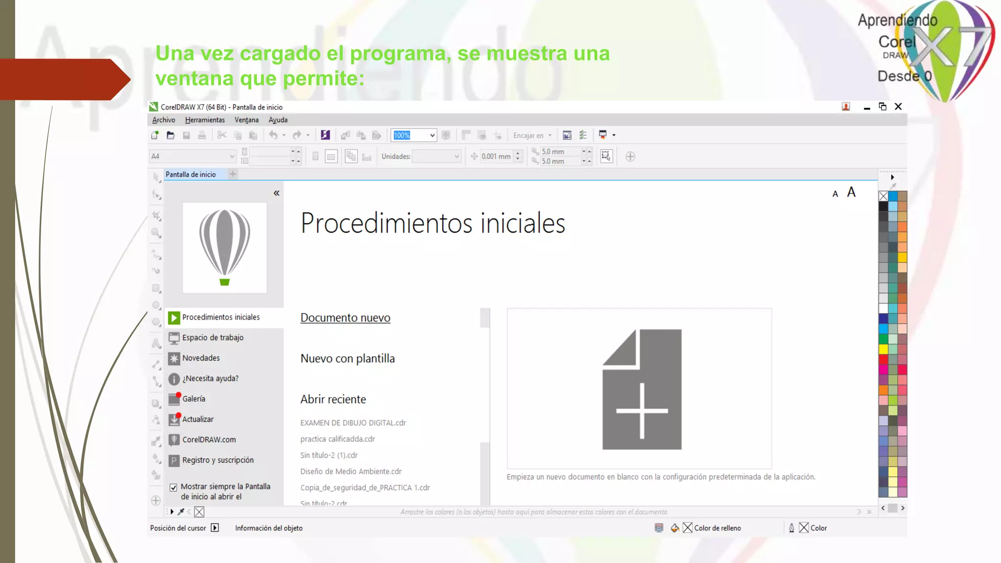 Una vez cargado el programa, se muestra una
ventana que permite:
 