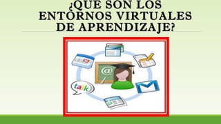 ¿QUÉ SON LOS¿QUÉ SON LOS
ENTORNOS VIRTUALESENTORNOS VIRTUALES
DE APRENDIZAJE?DE APRENDIZAJE?
 