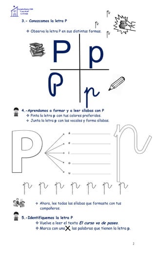 Aprendiendo a leer y escribir la p | PDF
