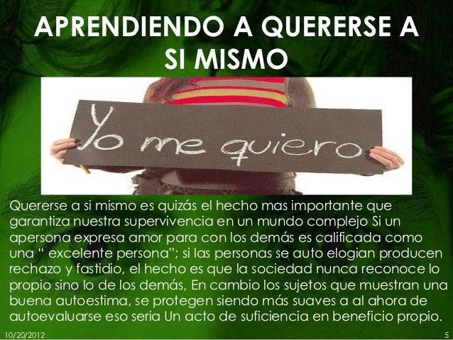 Aprendiendo a quererse a si mismo