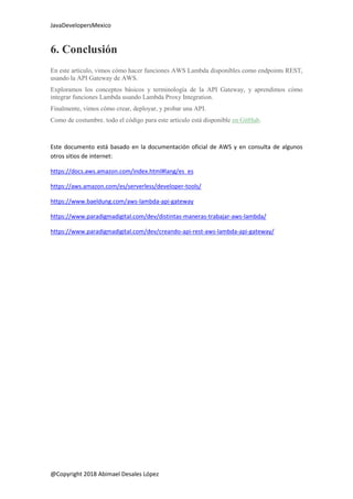 Aprendiendo AWS Lambda con API Gateway y DynamoDB | PDF