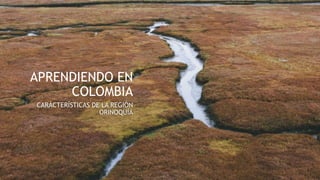 APRENDIENDO EN
COLOMBIA
CARÁCTERÍSTICAS DE LA REGIÓN
ORINOQUÍA
 
