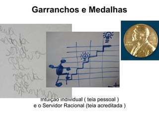 Garranchos e Medalhas
Intuição individual ( teia pessoal )
e o Servidor Racional (teia acreditada )
 