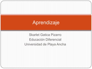 Skarlet Gatica Pizarro
Educación Diferencial
Universidad de Playa Ancha
Aprendizaje
 